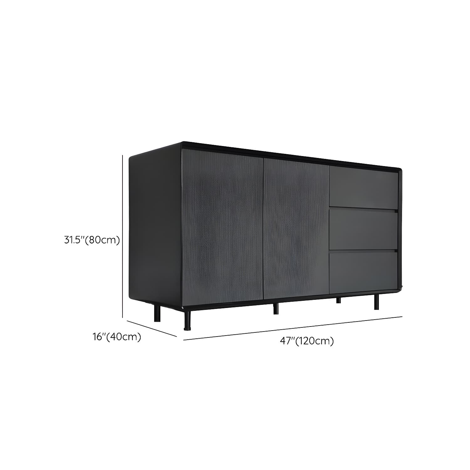 Wood Buffet Table Contemporary Style Side Board with Cabinets and Drawers thumbnail 29