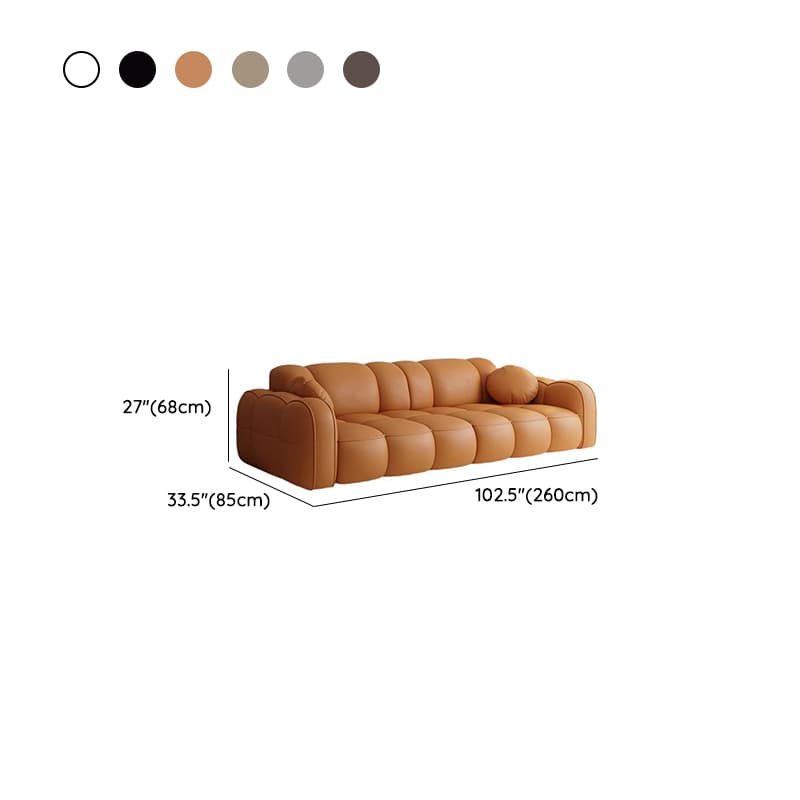 Modish Solid Color Standard Sofa Stain Resistant/Water Resistant Dove Grey/Apricot Color/Mocha with 2 Pillows & Armrest for 4 Person/3-seater thumbnail 21