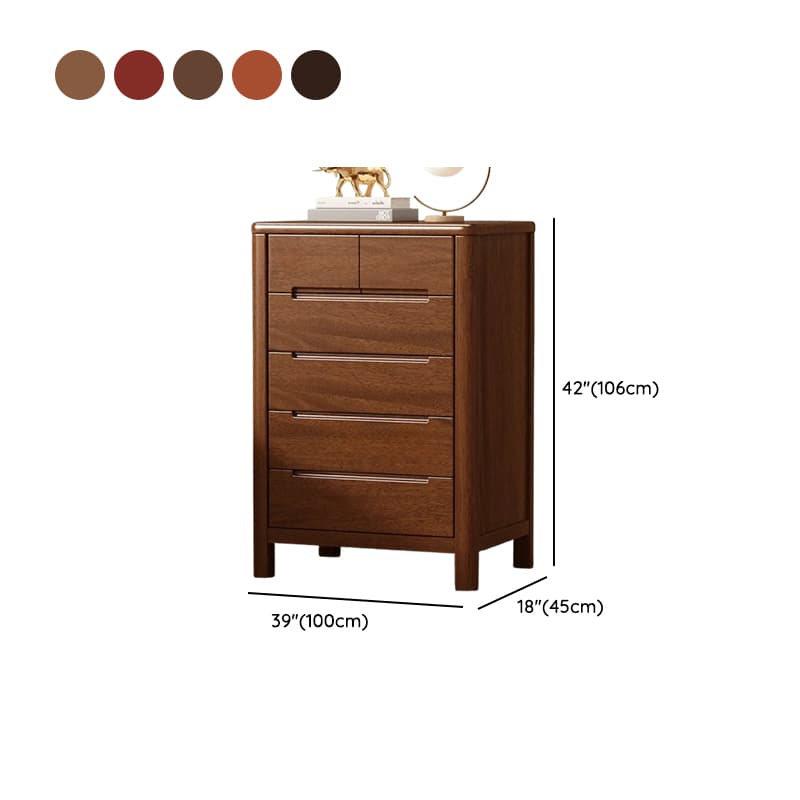 Trendy Walnut Wood Lingerie Chest/Double Dresser with 5/4/6 Drawers in Vertical/Horizontal Orientation thumbnail 21
