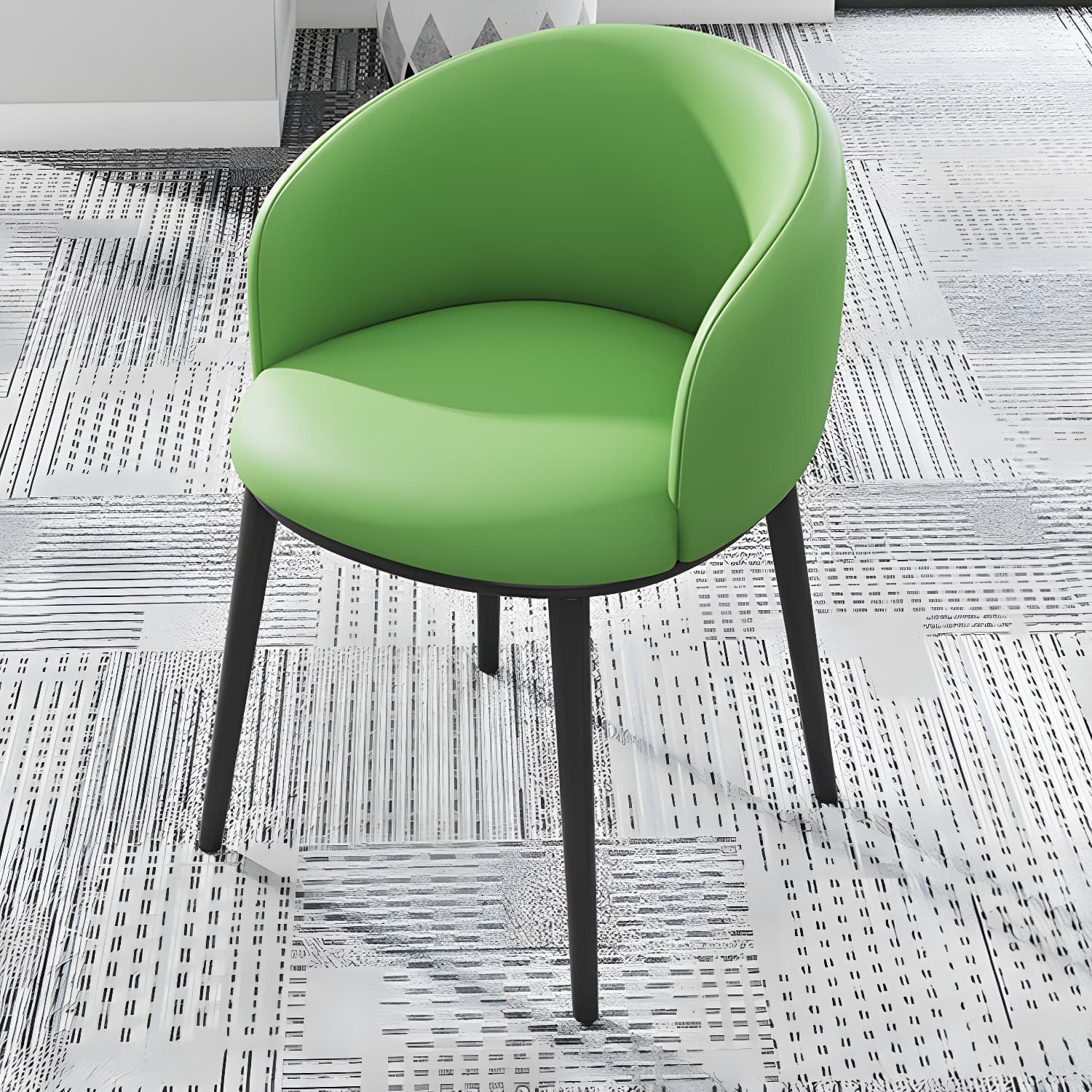 Modern Upholstered Home Arm Chair Solid Back Matte Finish Dining Chair thumbnail 7