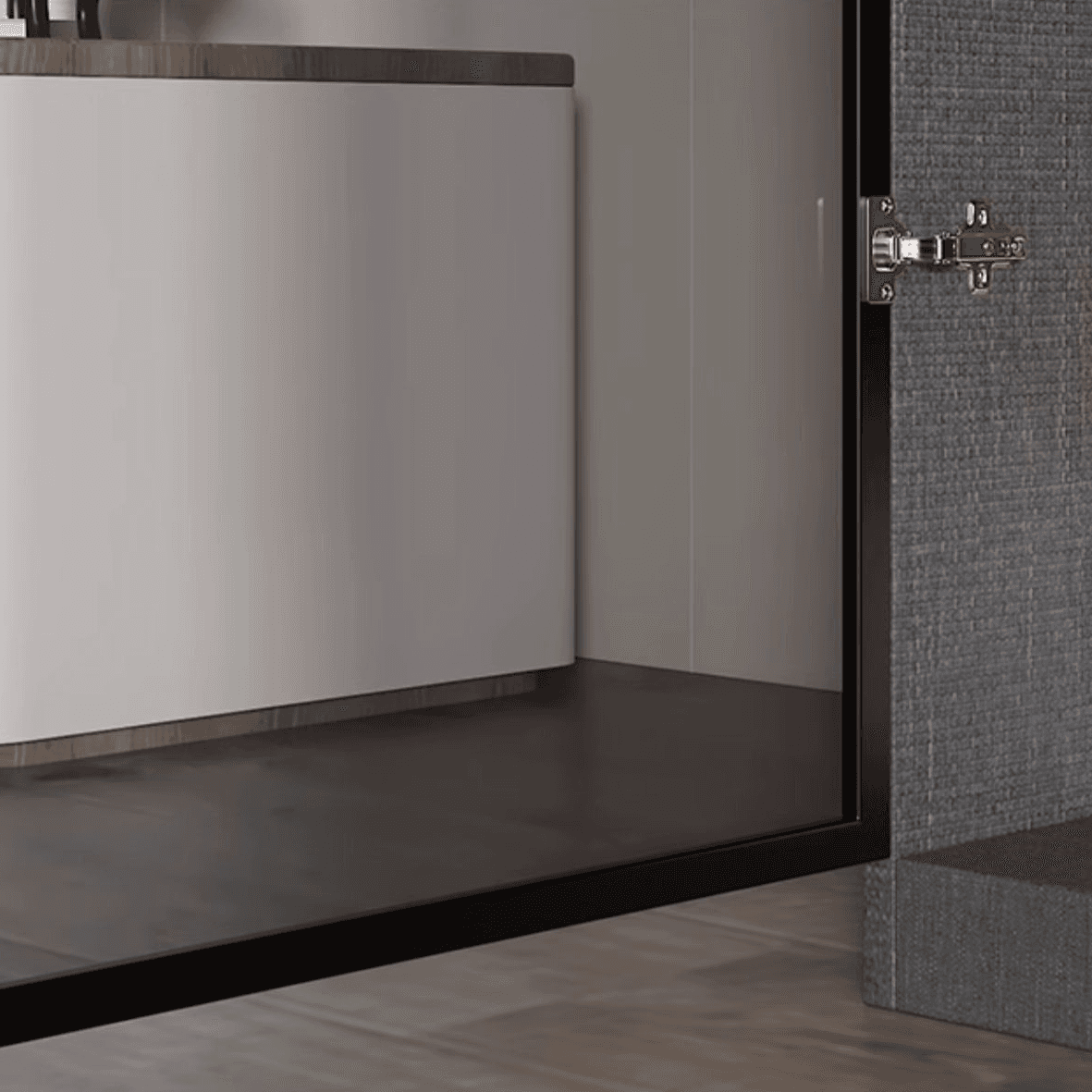 Ink Casual Lumber Wardrobe with Soft Close Door, Interior Shelves, and Hanging Rod thumbnail 9