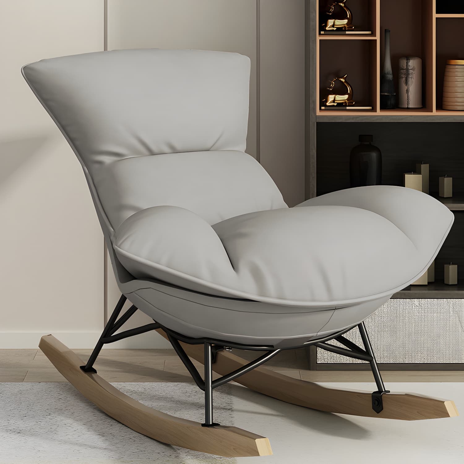 Nursery Sofa Rocking Chair Indoor Rocking Chair for Living Room and Bedroom thumbnail 7