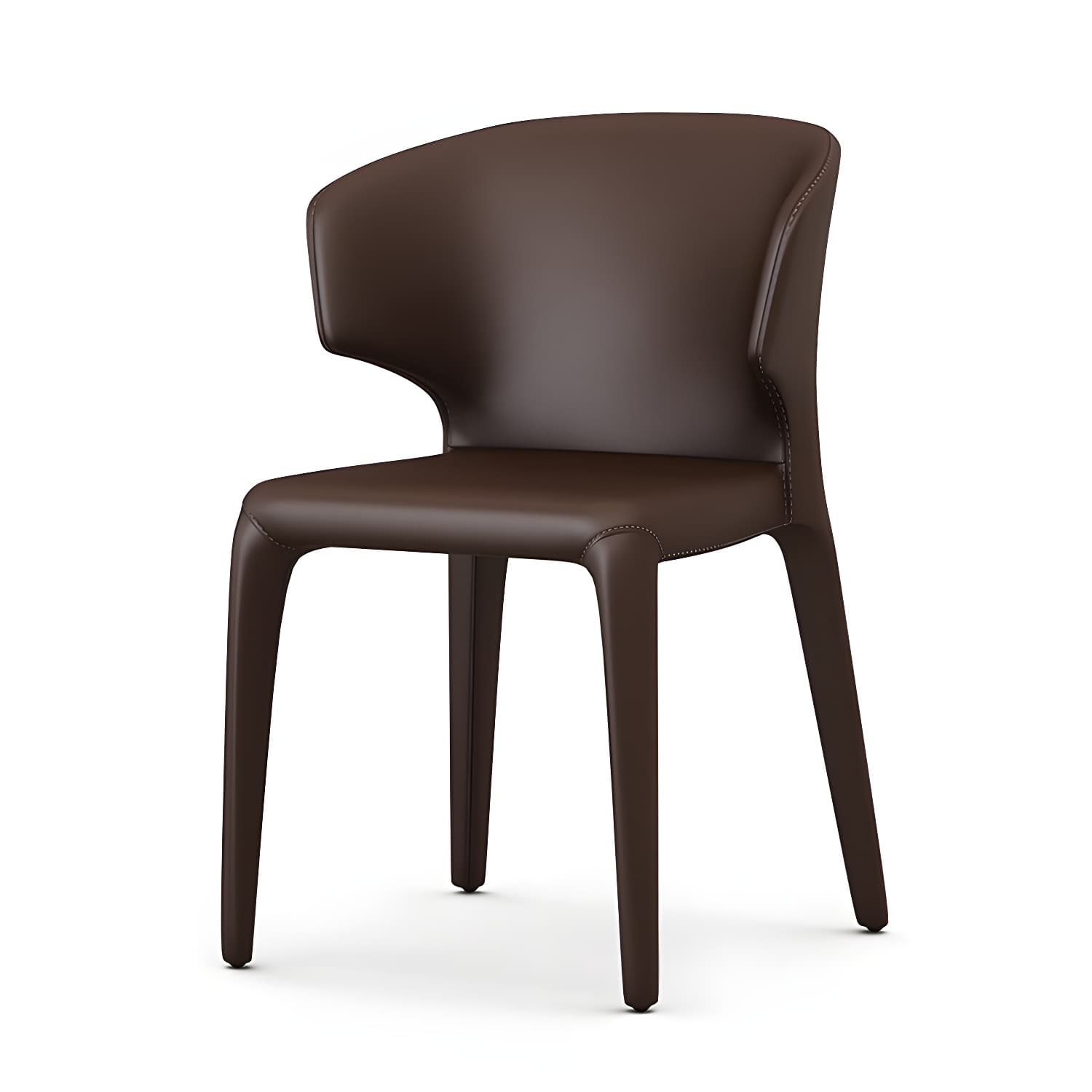 Designer Style Leather Arm Chair Wingback Matte Finish Single Dining Chair thumbnail 5