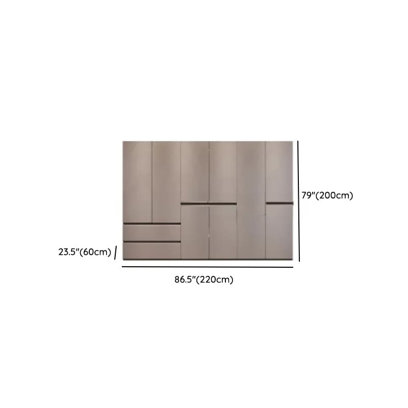 Sand Minimalist Laminate Cabinet Armoire with Soft Close Drawer, Soft Close Door, Interior Shelves, and Clothing Rod thumbnail 14