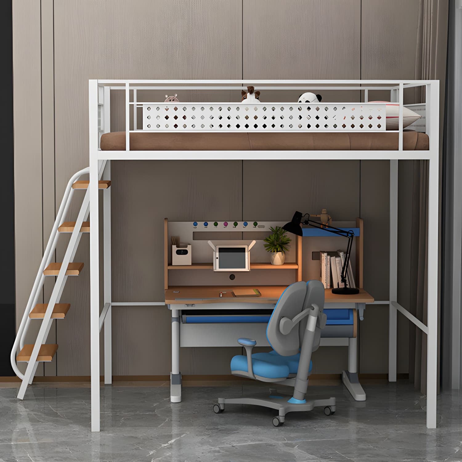 Simple and Chic Metal Frame Modern Bed with Headboard Included thumbnail 3