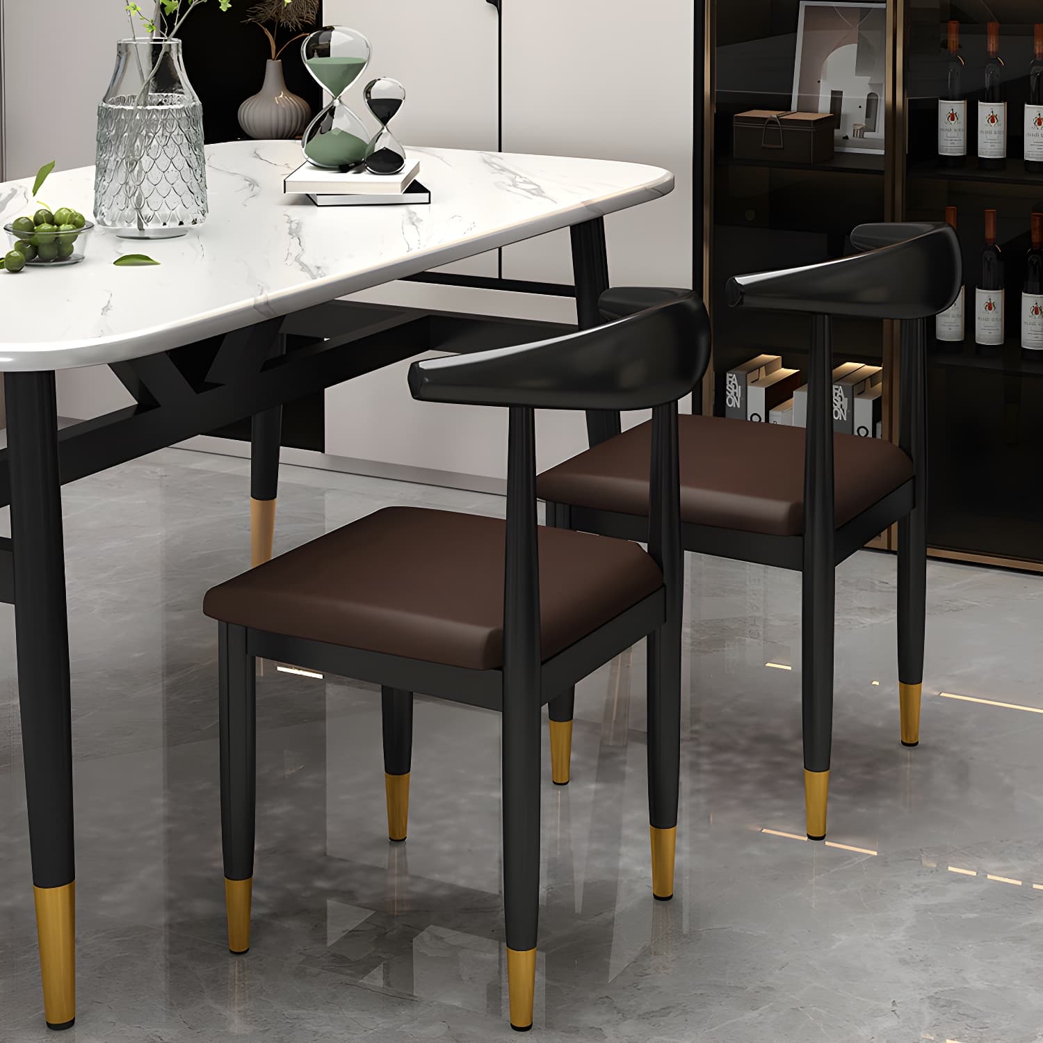 Indoor Open Back Dining Chair Industrial Upholstered Armless Chair thumbnail 21