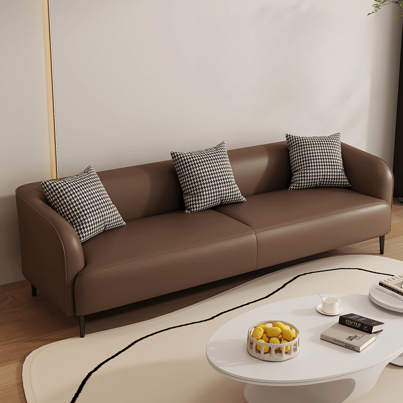 Drawing Room Standard Sofa in Pu Leather with Dark Gray/Sage/Amber Color and Armrest thumbnail 3
