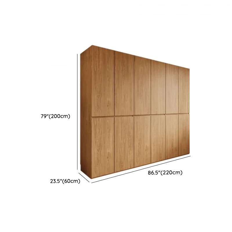 Wood Grain Minimalist Laminate Independent Wardrobe Closet with Soft Close Door, Interior Shelves, and Clothing Rod thumbnail 18
