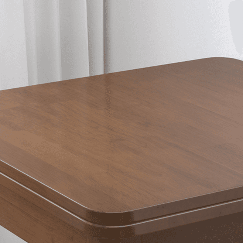 Square Fixed Dining Table Set with 4 Legs, a Wood Tabletop in Natural/Auburn/White, Back Chairs and Stool in a Simple Style thumbnail 8