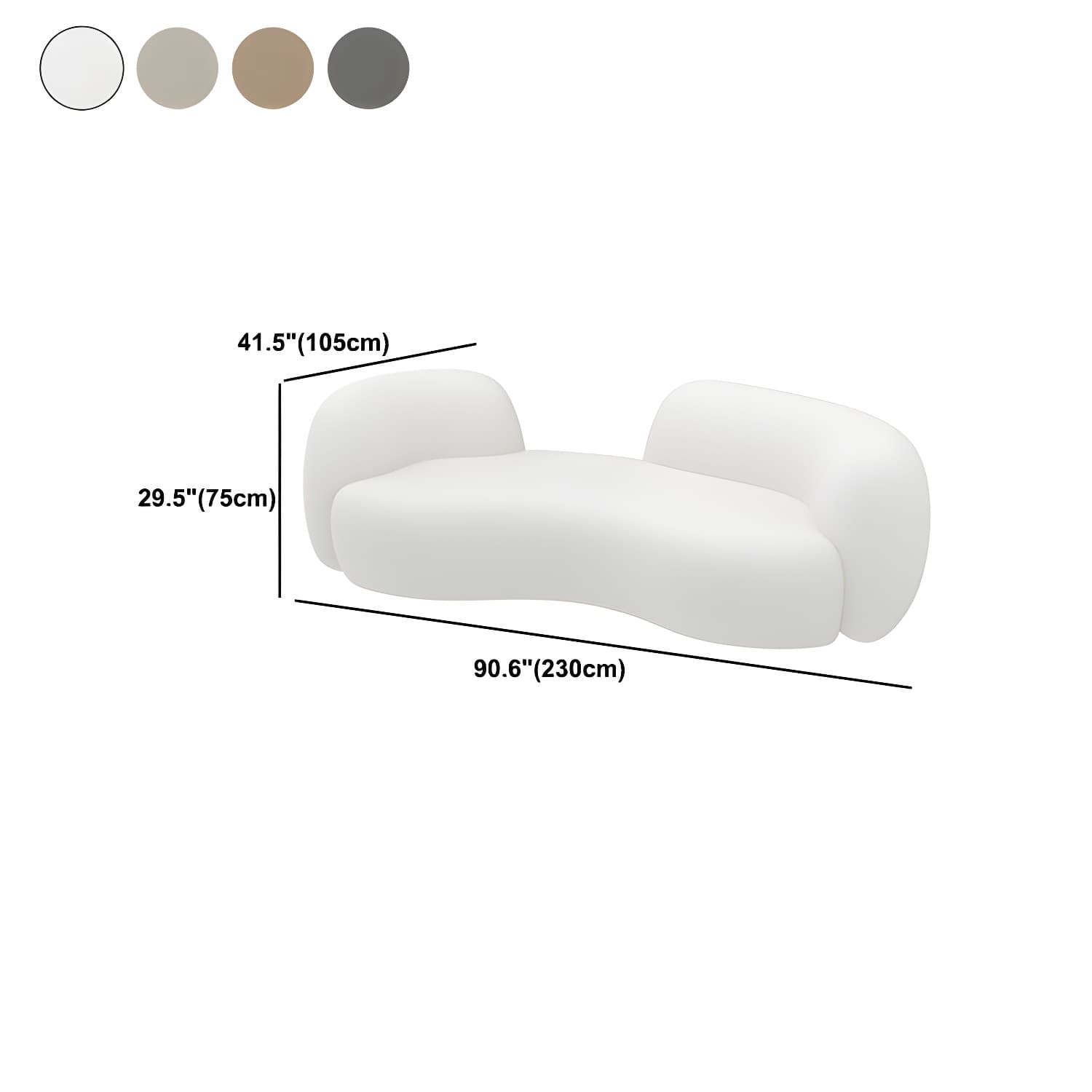 Modern Style Sofa with Curved Back and Padded Sponge Seat Sofa thumbnail 18