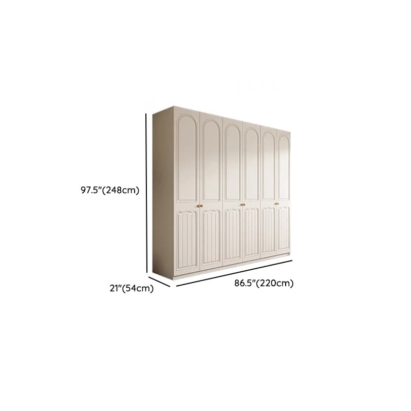 Chalk Minimalist Laminate Cabinet Armoire with Compartments, Interior Shelves, and Clothing Rod thumbnail 24
