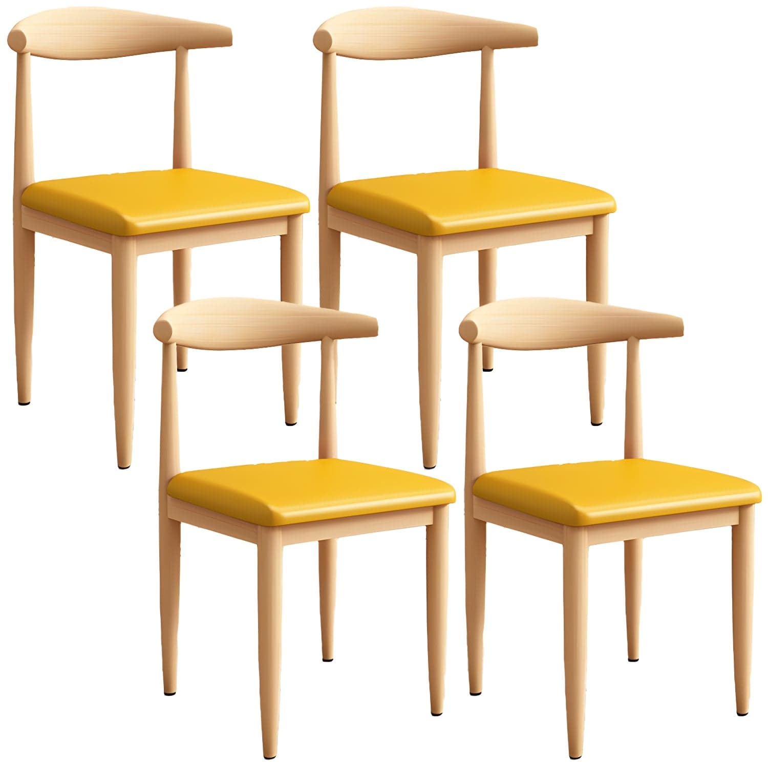 Modern Kitchen Dining Chairs Open Back Dining Chair with Metal Base thumbnail 15