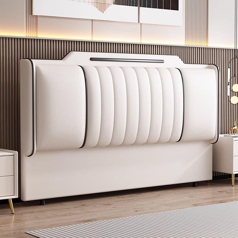 Modish Timber Framed Sponge Filling King(76"W x 80"L)/Queen(60"W x 80"L)/Full(54"W x 75"L) Standard（36-55“） Stepped No Distressing Wingback Headboard thumbnail 1