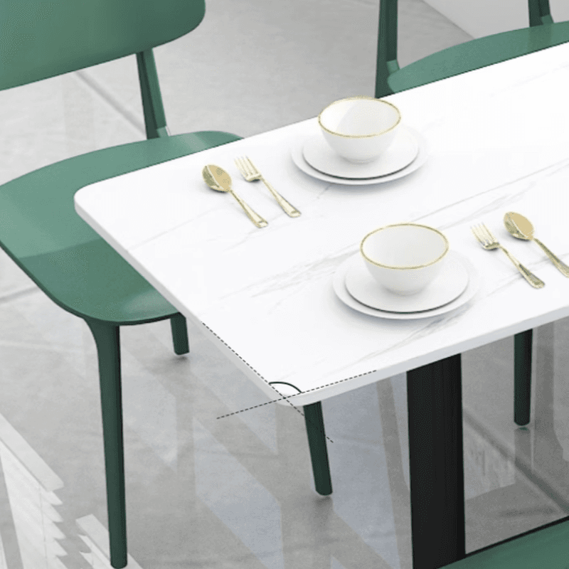 Trendy/Art Deco White Sintered Stone Dining Table, Fixed Mechanism, Seats 2, Scratch-immune thumbnail 15