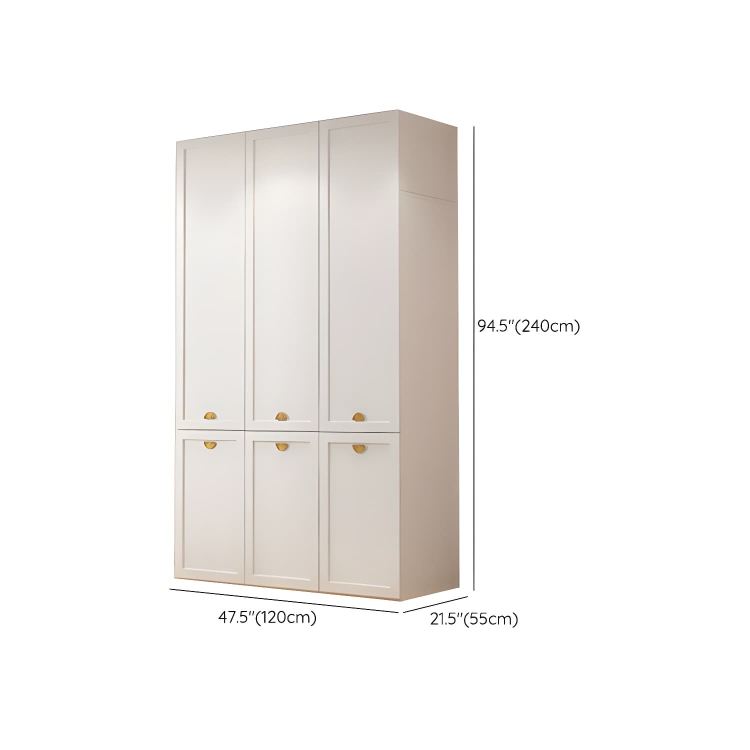 Modern Solid Color Shelves Hinged Doors Cloth Rod Included Cabinet in Beige thumbnail 27