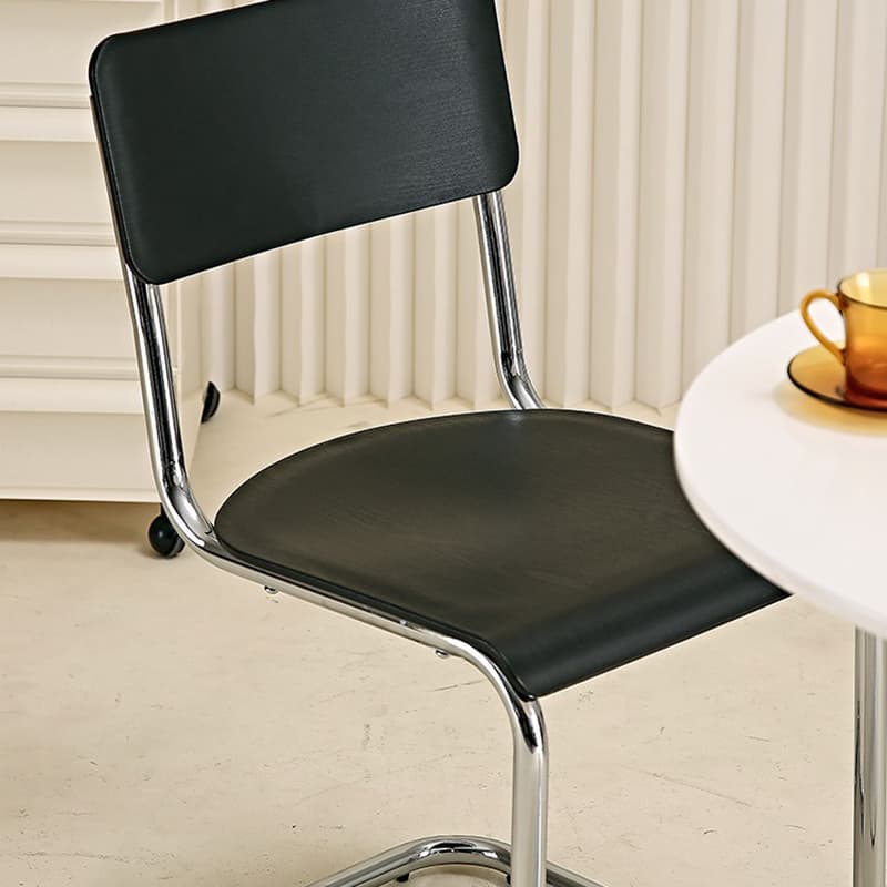 Cantilever Stable Armless Chair with Foot Pads, Open Back and Metal Base in a Modern Style thumbnail 15