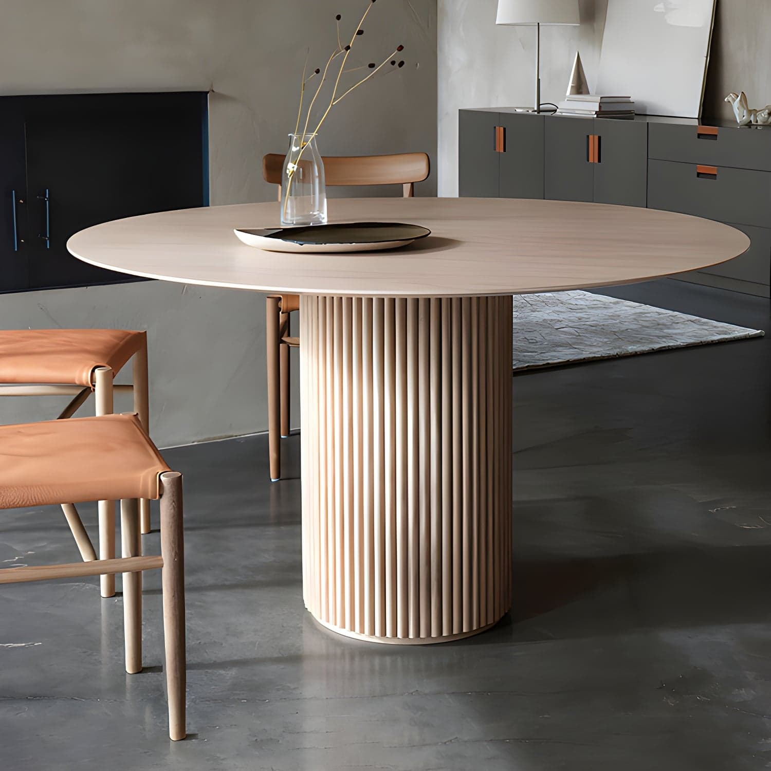 Round Pedestal Casual Table Simplicity Style Dining Room Home Furniture