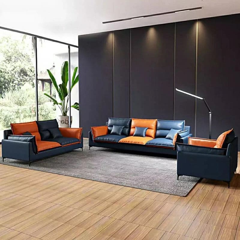 Casual Straight Stain Resistant Sofa in Dark Grey with Horizontal Orientation, Sponge Seat Fill, and Square Arm thumbnail 2