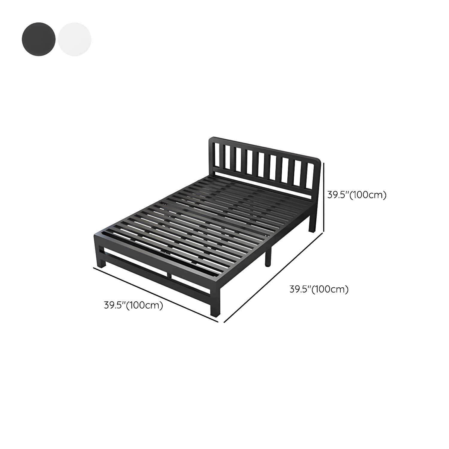 Contemporary Metal Bed Frame Solid Color Slat Bed with Custom Gold Legs thumbnail 20