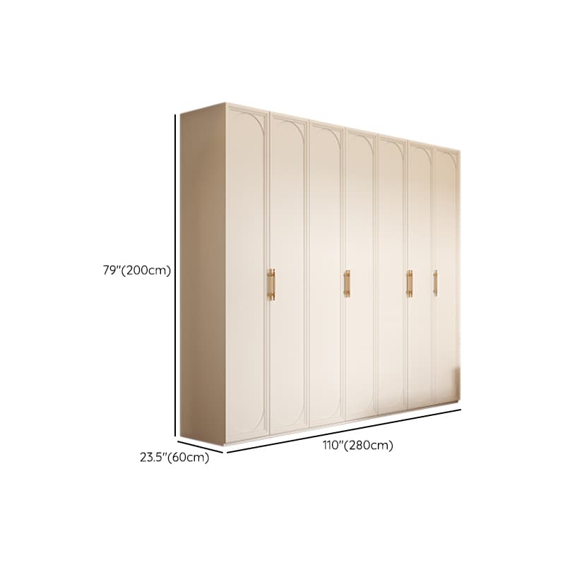 White Minimalist Laminate Wardrobe Closet with Compartments, Soft Close Door, Interior Shelves, and Clothing Rod thumbnail 22