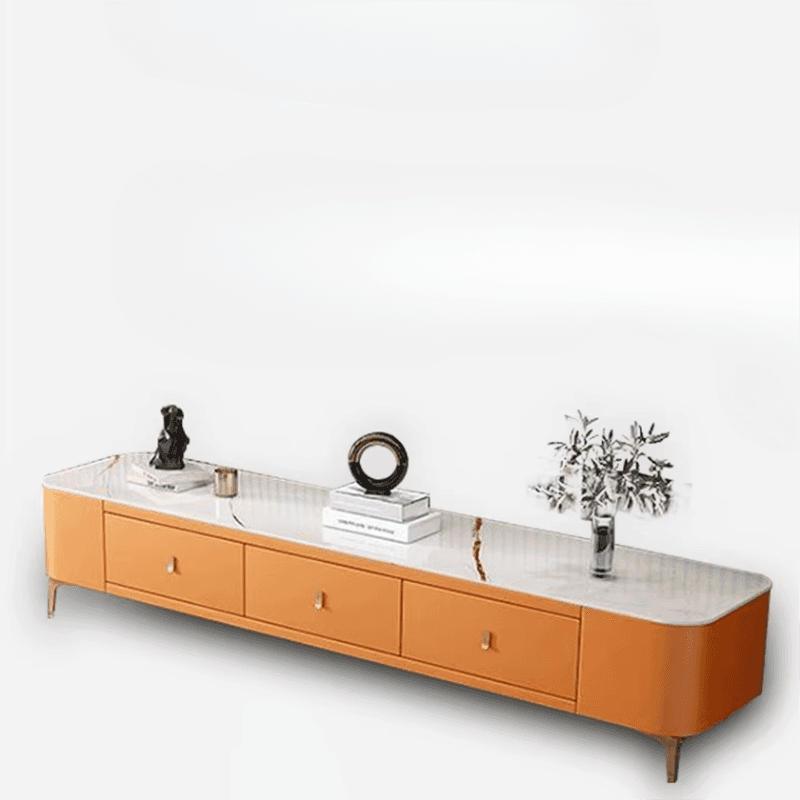 Luxurious Rectangular Glass TV Stand with Storage Drawers, 11.8"W x 15.4"H thumbnail 9