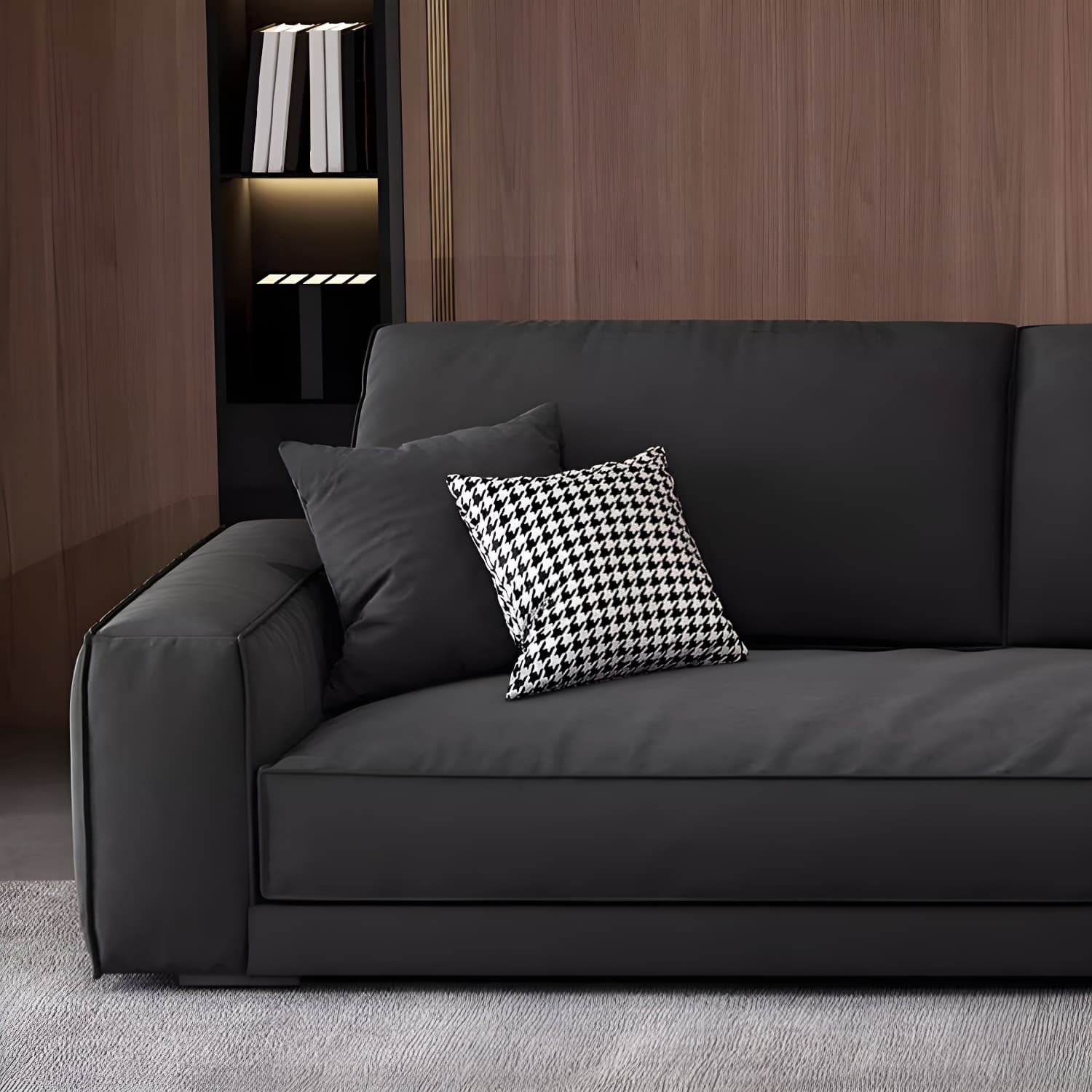 Modern Gray Polyester Blend Stationary Sectional Sofa with Square Arm and Cushion Back thumbnail 8