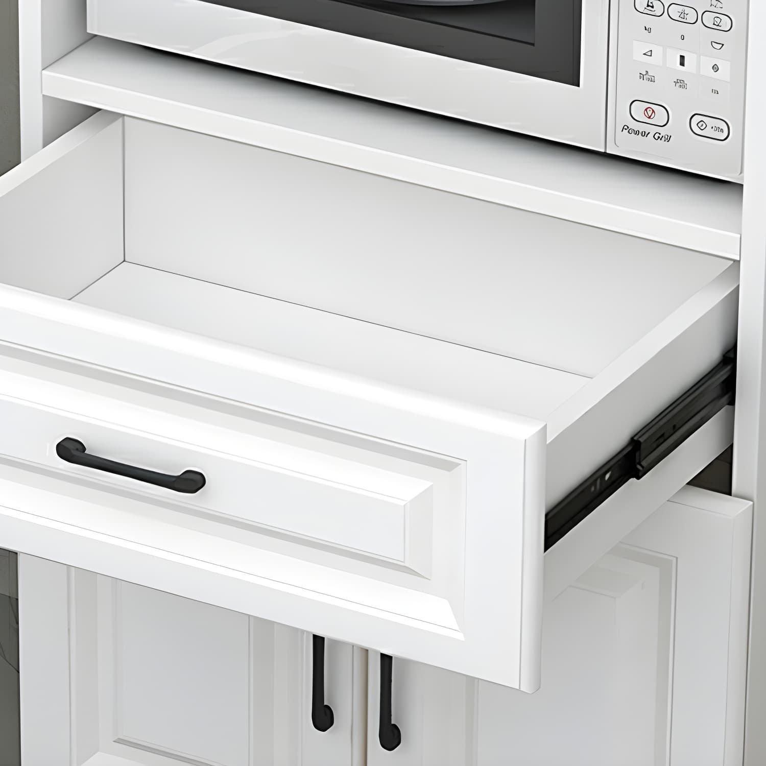 Wood Glam Server with Cabinets and Drawers - Narrow Size - Stylish and Functional thumbnail 9