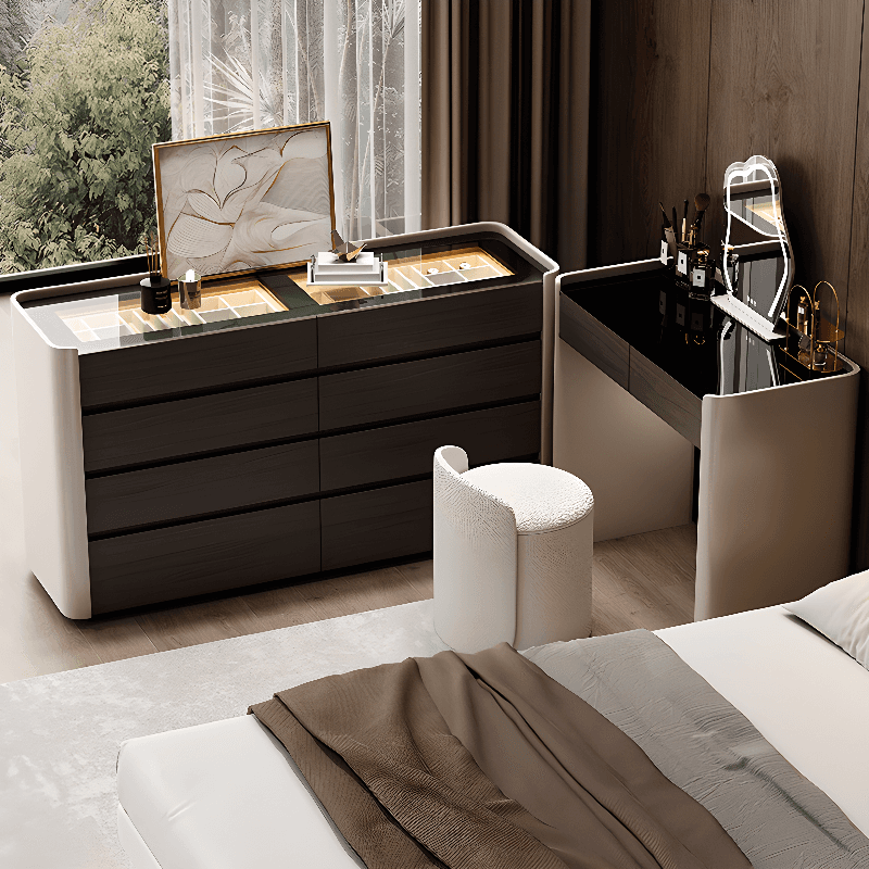 Auburn Multi-Purpose Vanity Set with 10 Drawers, Lighting, and 2-in-1 Functionality thumbnail 2