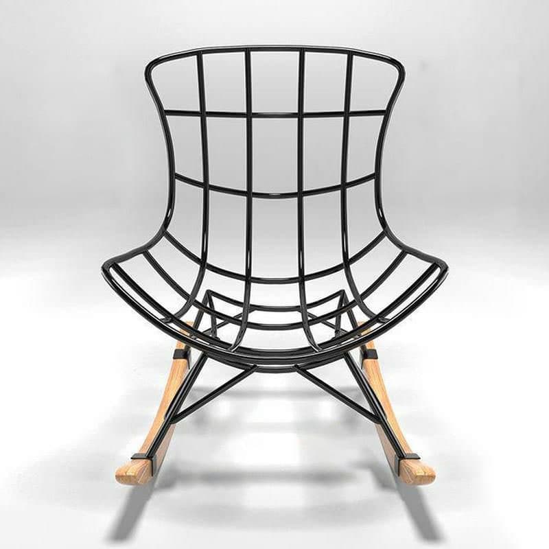 Modern Upholstered Rocking Chair with Natural Wood Legs and Arms, Complete with Ottoman thumbnail 13