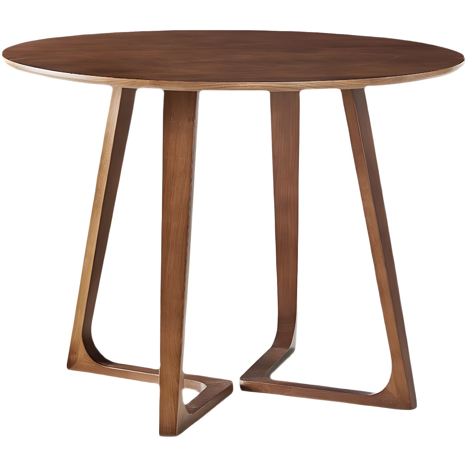 Simple Walnut Ash Dining Table Double Solid Wood Pedestal Home Table thumbnail 5