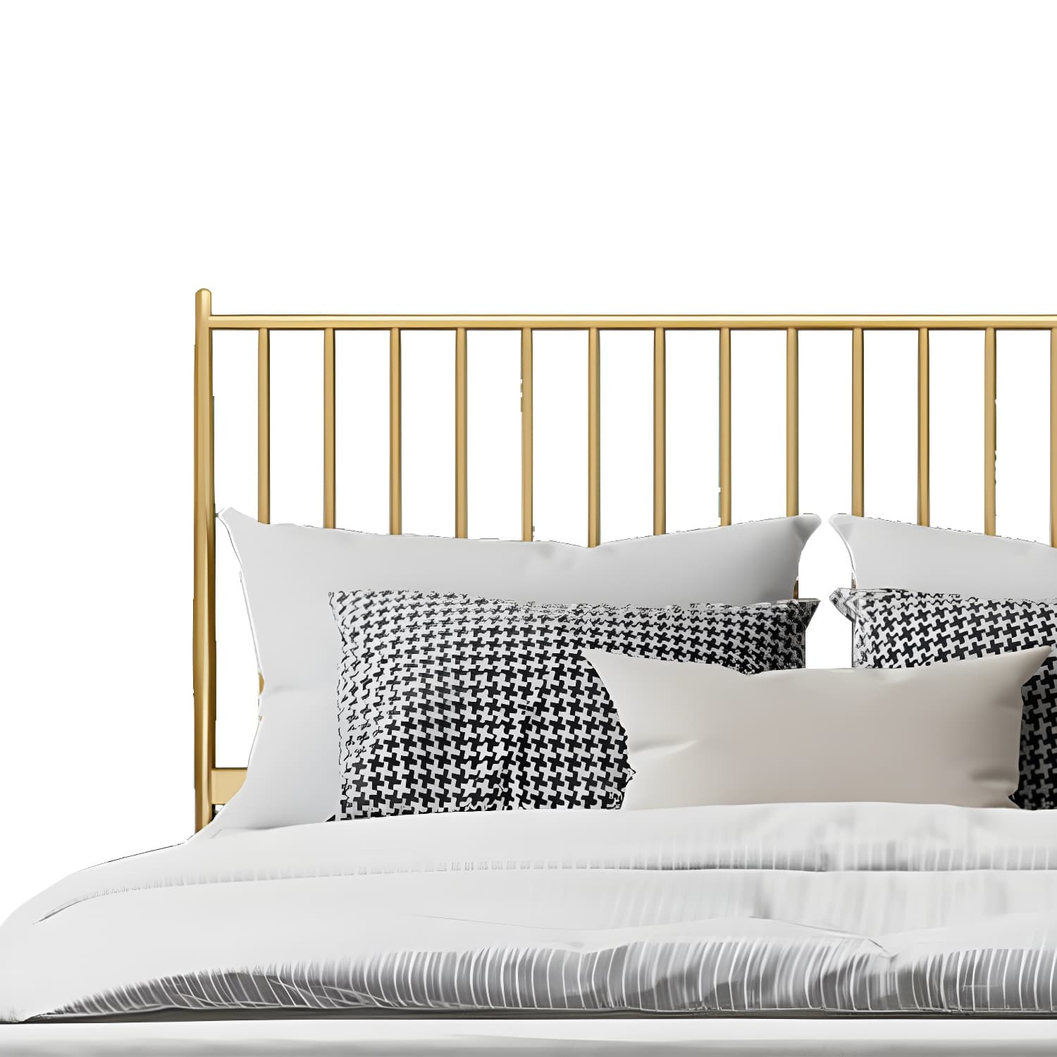Contemporary Iron Open Frame Bed with Spindle Headboard for Bedroom thumbnail 9