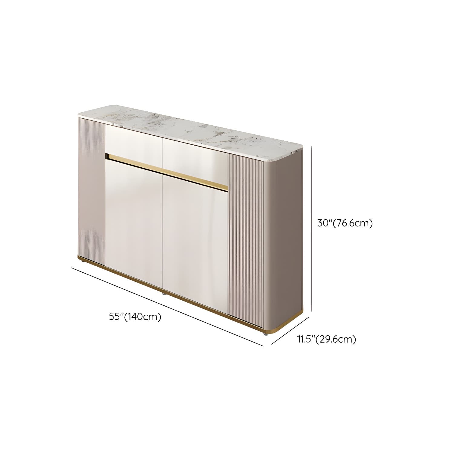Glam Style Stone Top Sideboard Engineered Wood Side Board for Living Room thumbnail 24