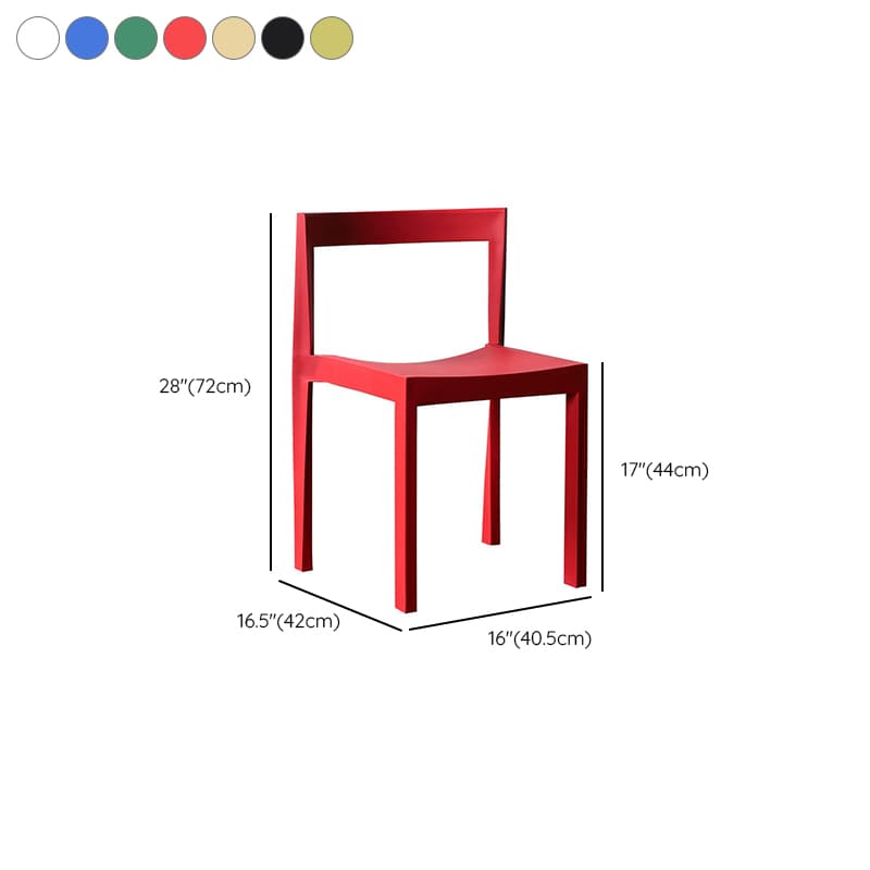 Simplistic Side Chair with Cerulean/Olive Green/Crimson Polymer Legs and Stackable Uncovered Back thumbnail 14