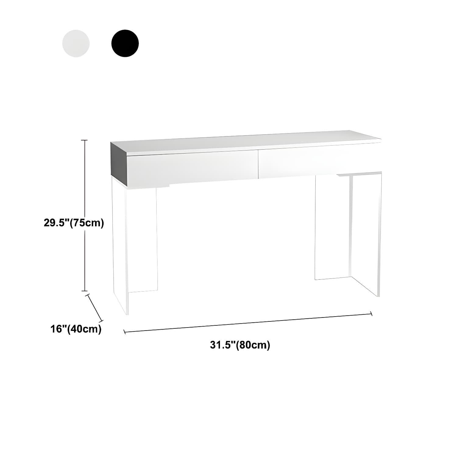 Contemporary Acrylic Vanity Desk 2-Drawer Vanity Dressing Table thumbnail 15