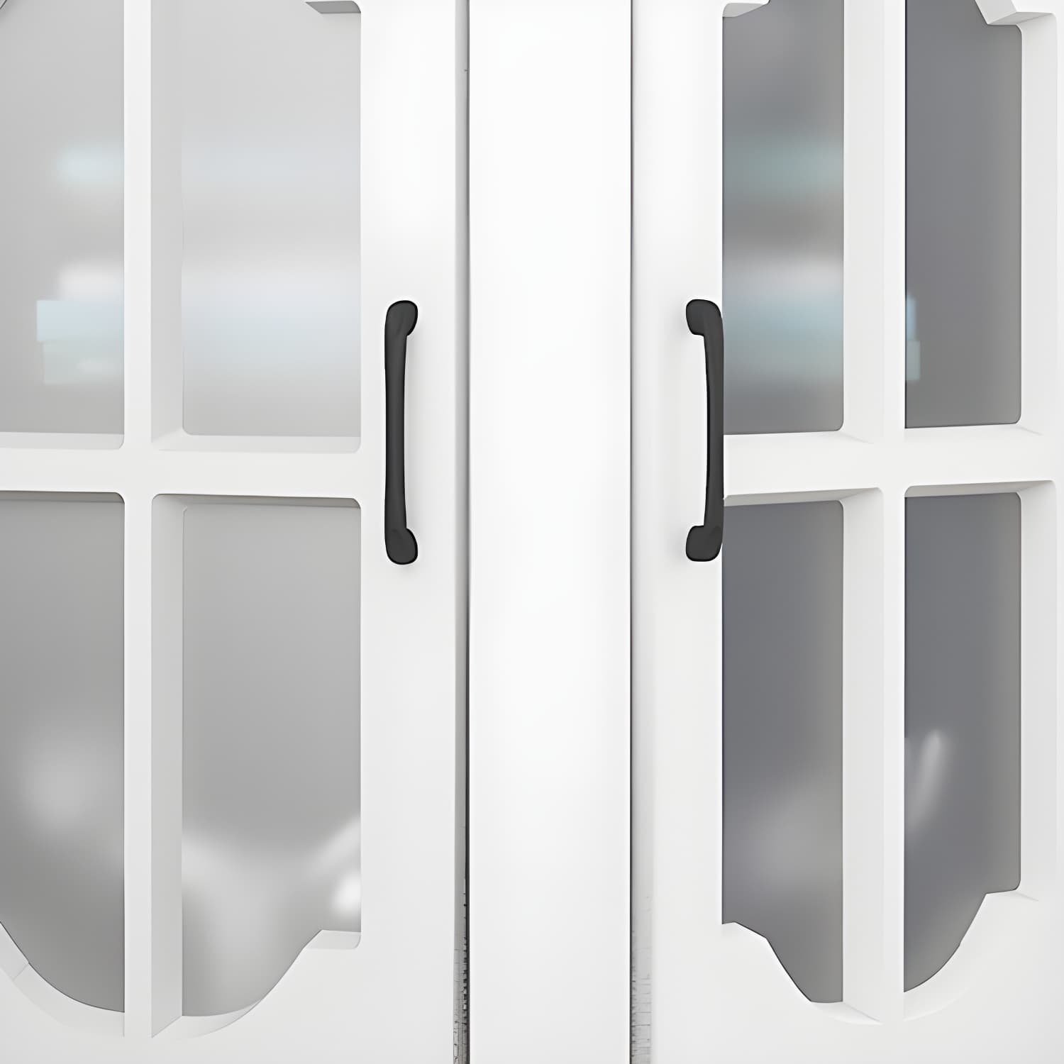 Corner Modern Glass Door Accent Cabinet with Wood Base and 2 Exterior Shelves thumbnail 8