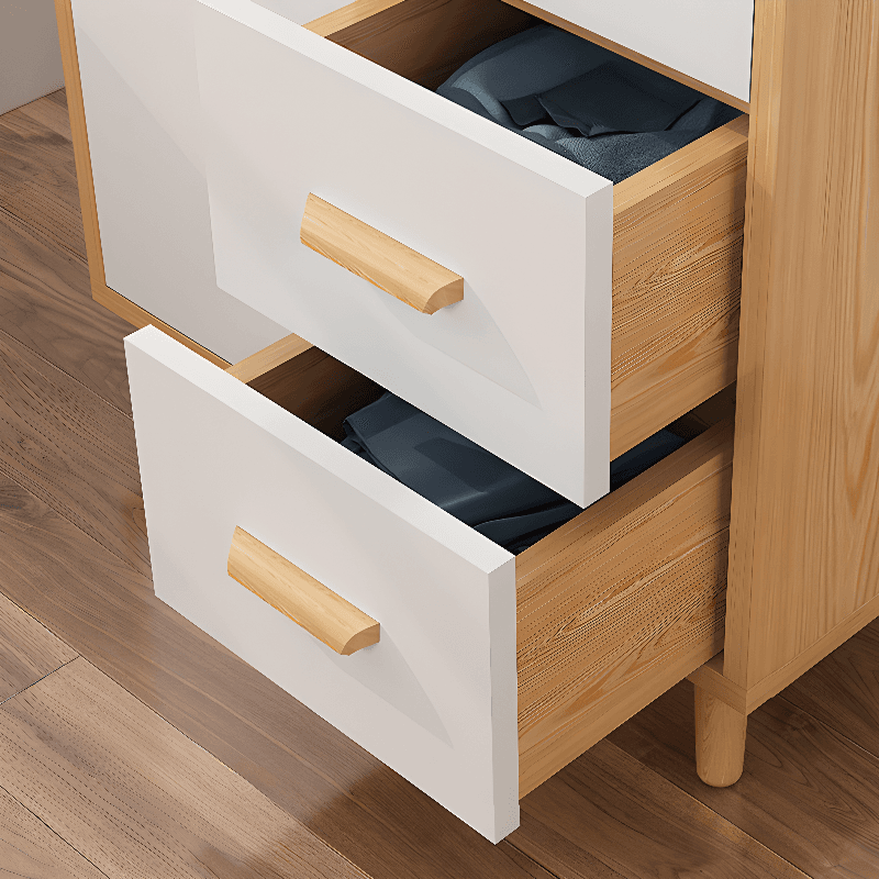 Natural Finish Self-supporting 2-Drawer Wardrobe in Solid and Manufactured Wood thumbnail 4