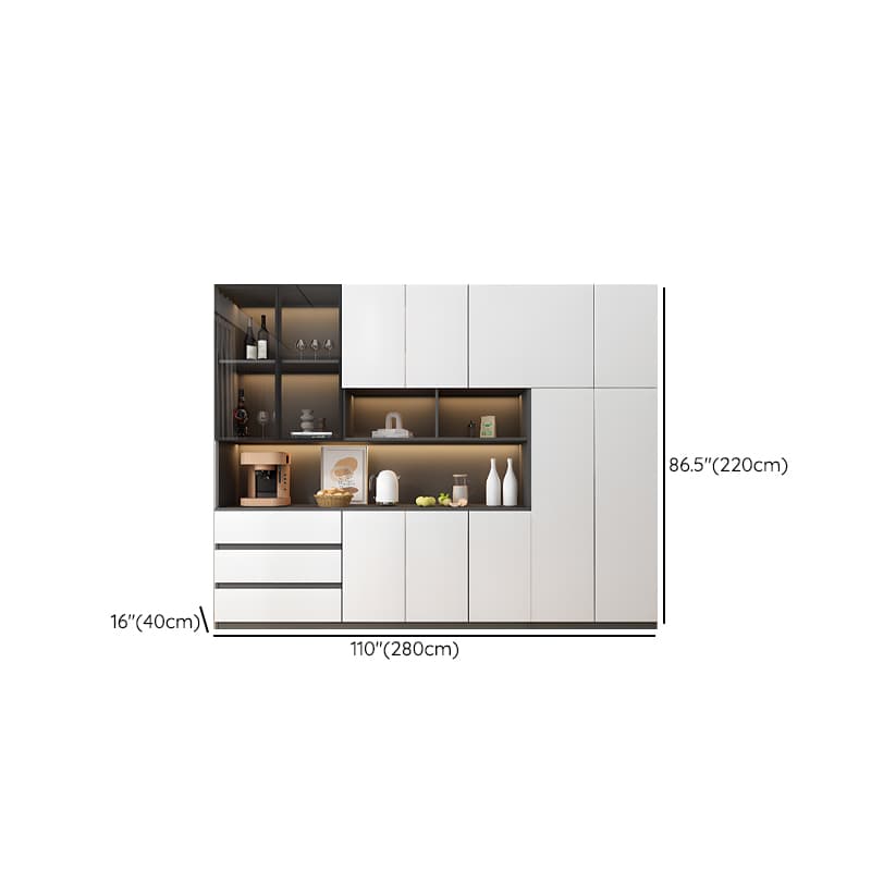 Two Toned Unclosed & Self-supporting Wide Sideboard with 2 Shelves & Benchtop thumbnail 35