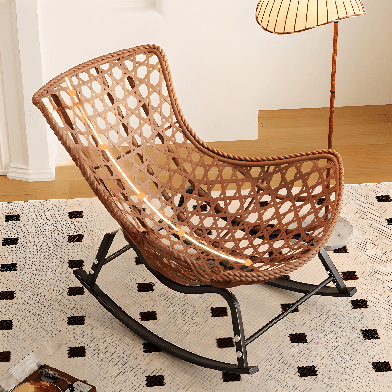 Trendy Upholstered Rocking Chair with Plush Cushioning thumbnail 10