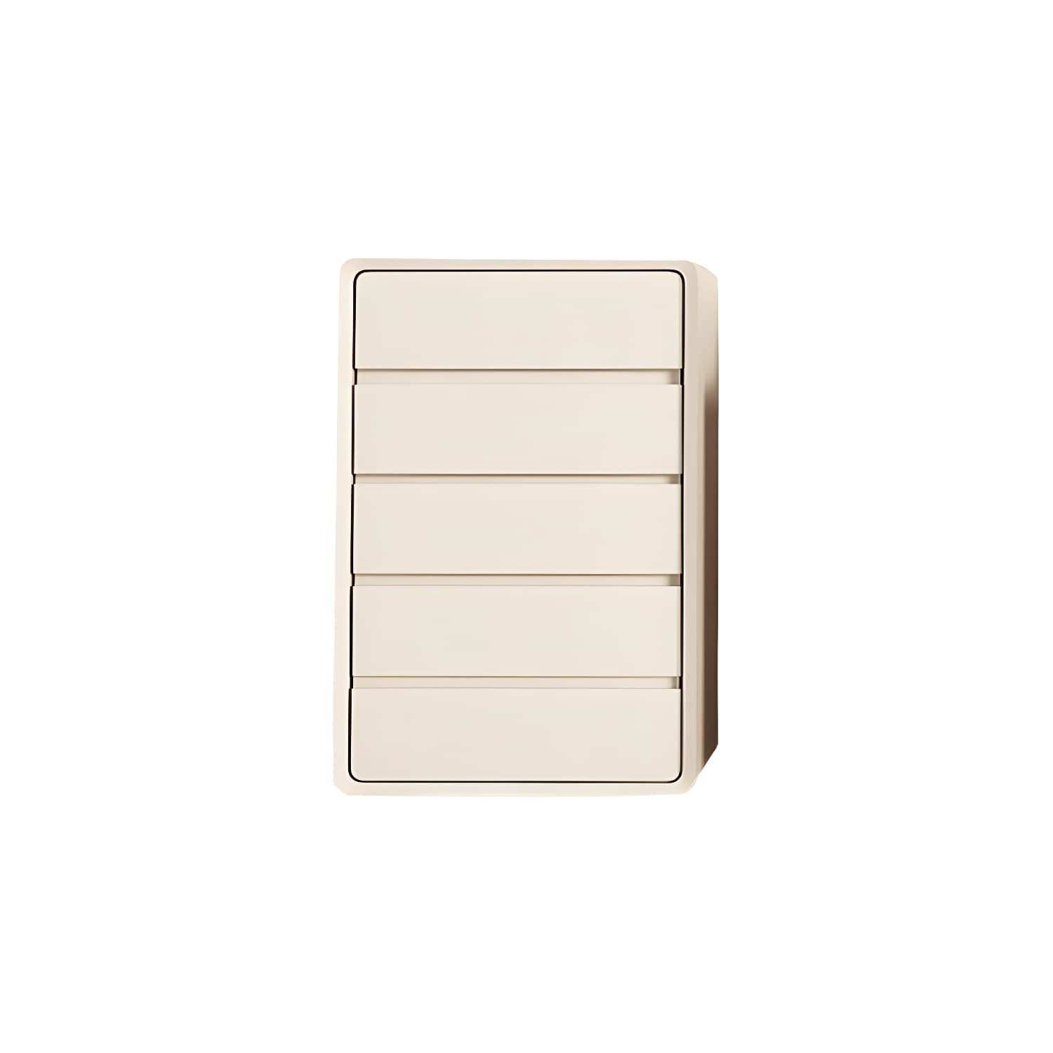 Narrow Modern White Wood Dresser with Soft Close Drawers for Living Room thumbnail 5
