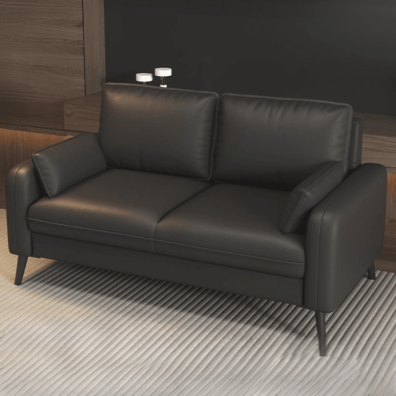 Contemporary Scratch-immune Solid Color Cerulean/Olive Green/Amber Color Loveseat for Seats 2 with Pillow Back and Square Arm thumbnail 8