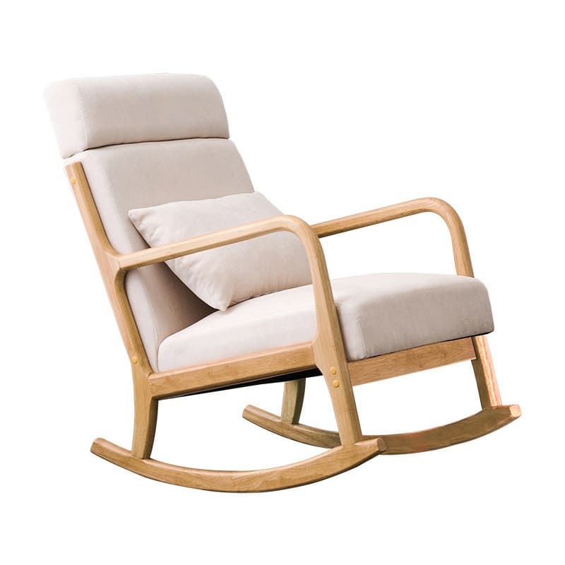 Nordic Natural Cotton Stationary Rocking Couch Chair with Back thumbnail 17