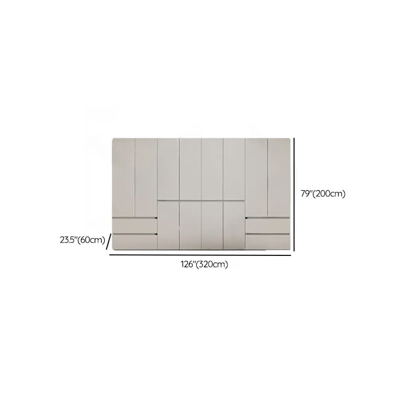 Cream Trendy Reclaimed Wood Wardrobe Armoire with Soft Close Drawer, Soft Close Door, Interior Shelves, and Clothing Rod thumbnail 79