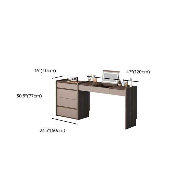 Multi-Purpose Vanity Set with 10 Drawers, Lighting, Push-Pull, 2-in-1 Functionality, Adjustable Touch and Brightness thumbnail 7
