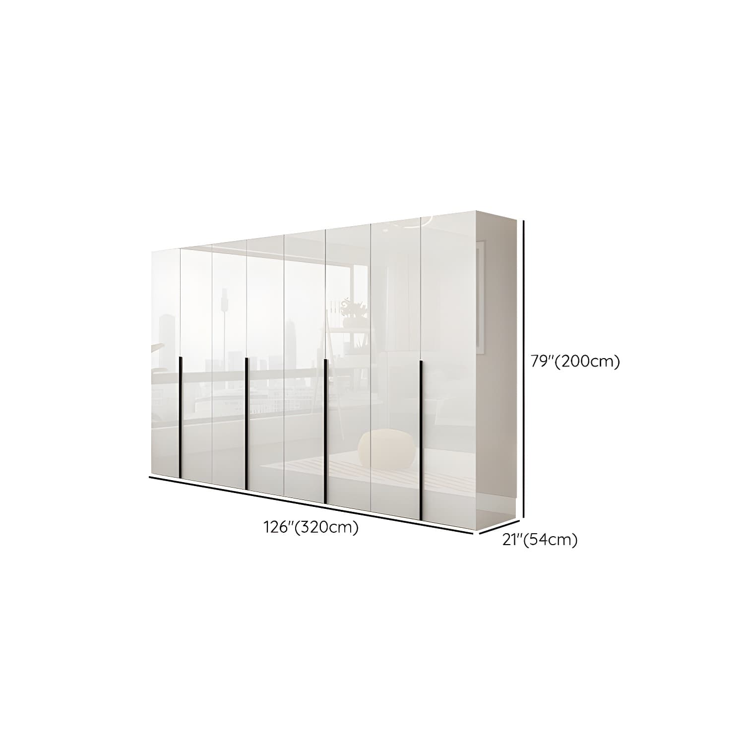 Hinged Wardrobe Armoire with Shelves White Wardrobe Closet for Home thumbnail 19