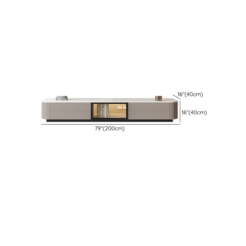 Rectangle Parlor TV Stand with Light and Gate Door thumbnail 14