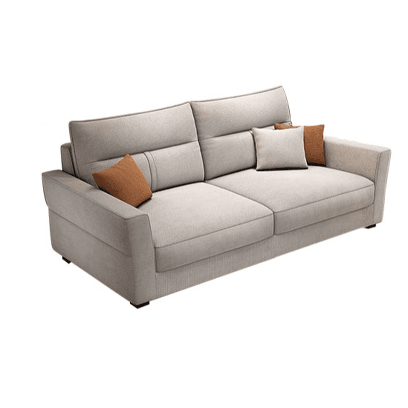 Standard Sofa/Single Sofa with Loose Back, Flannel Upholstery in Light Gray, Arm Included, 4/3 Pillows thumbnail 4