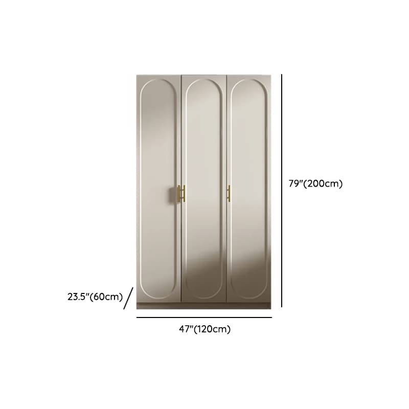 Chalk Simple Lumber Wardrobe Closet with Soft Close Drawer, Soft Close Door, Interior Shelves, and Clothing Rod thumbnail 8