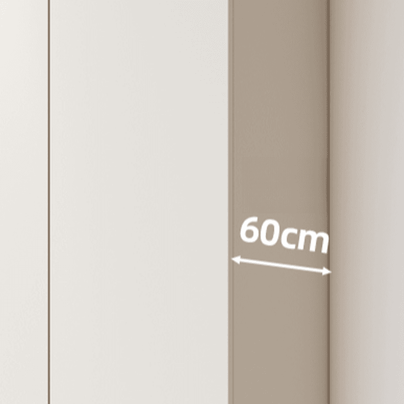 White Minimalist Manufactured Wood Independent Wardrobe Closet with Soft Close Drawer, Soft Close Door, and Interior Shelves thumbnail 7