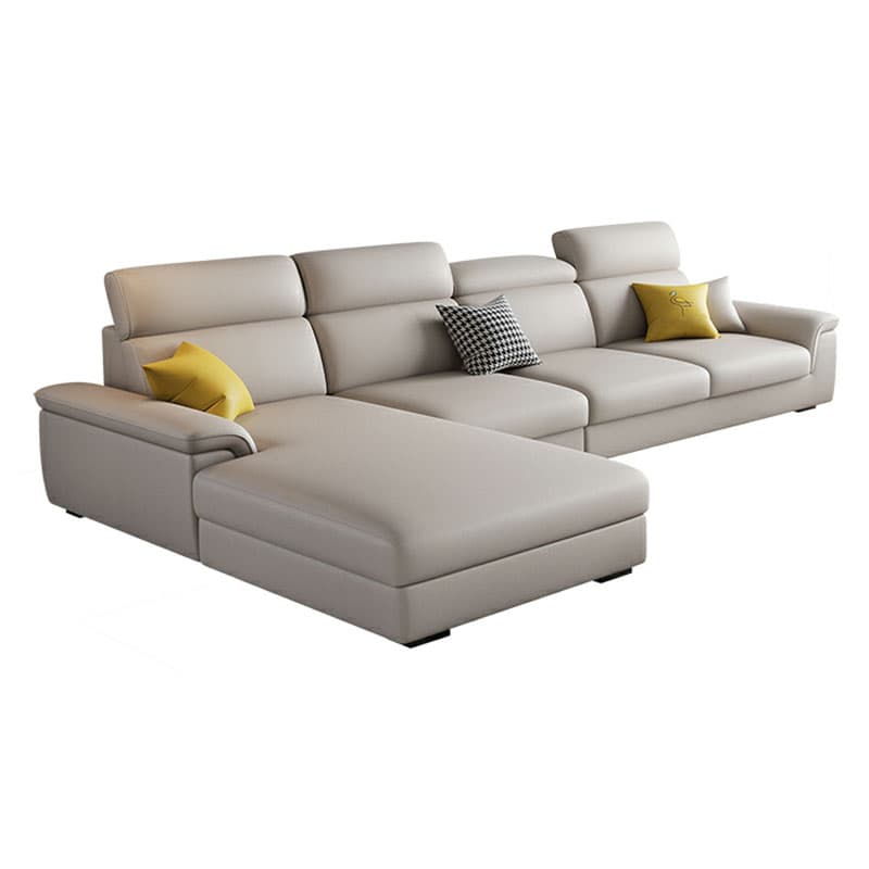 5-Seater Modish Left L-Shape Sofa Chaise with Natural Wood Frame thumbnail 10