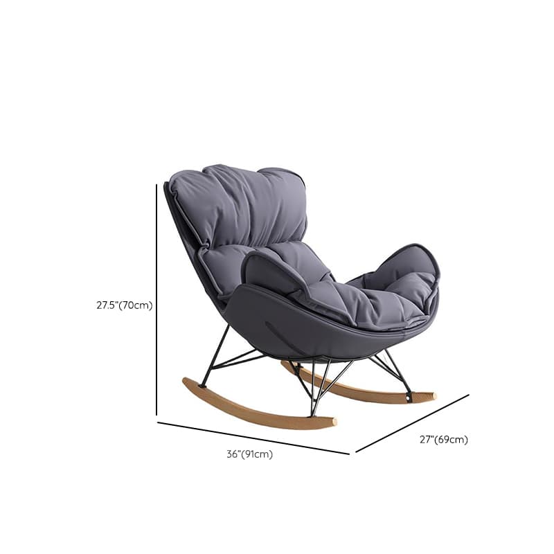 Metal Frame Damp-proof Cushioned Rocking Chair with Flared Arm in a Western Style - image 20